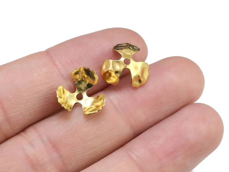 100pcs Brass Bead Caps, Floral - Jewelry Making Gemstones recension och pris