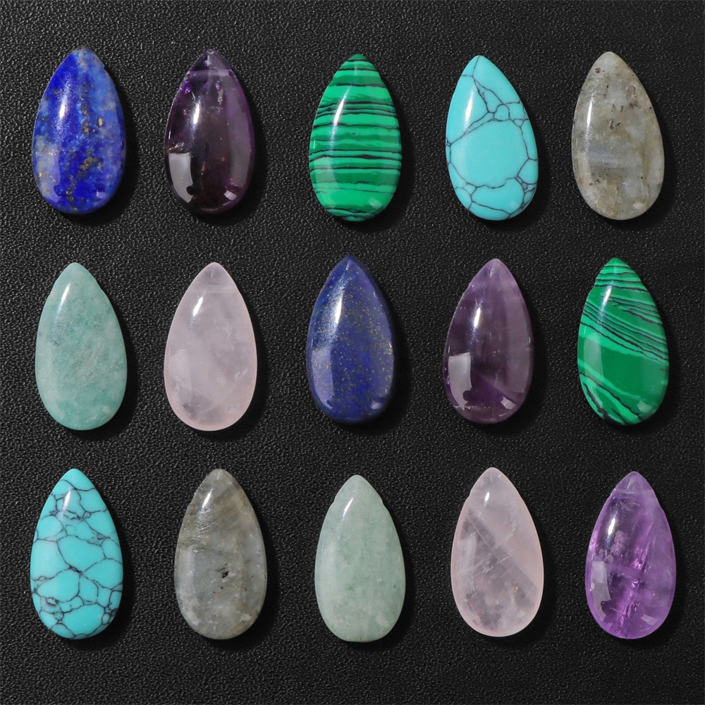 2PCS Natural Teardrop Stone Pe - Jewelry Making Gemstones recension och pris