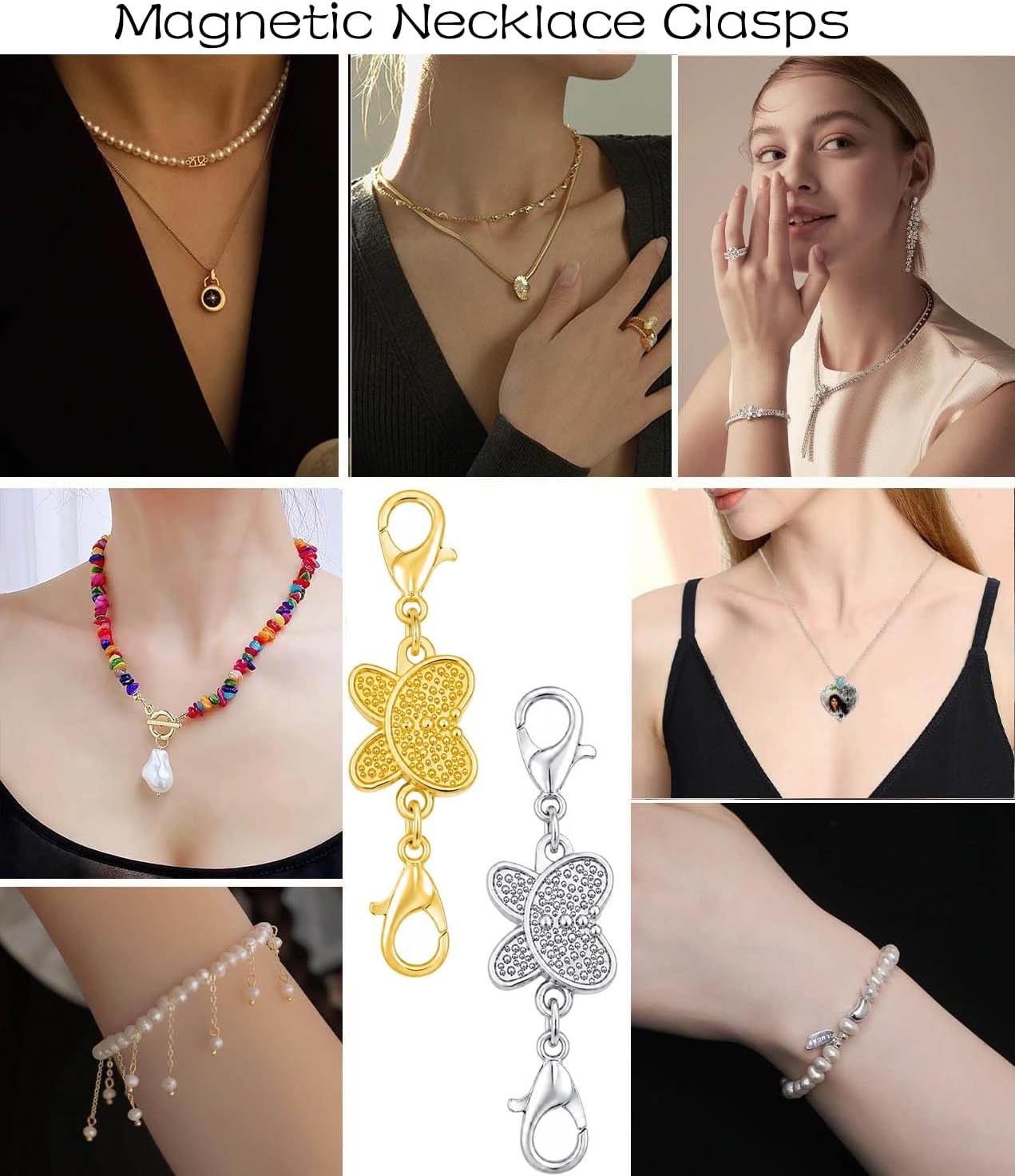 Butterfly Magnetic Necklace Cl - Lobster Clasp Silver recension och pris