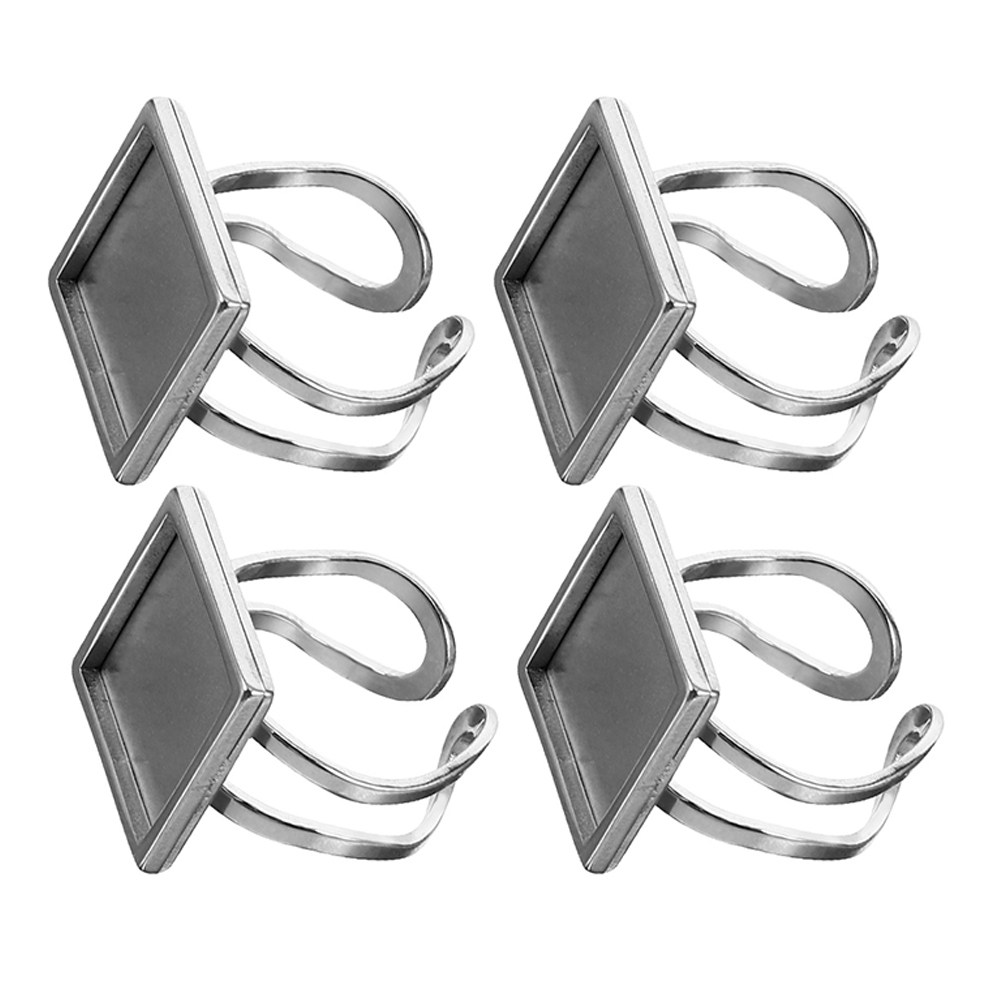 4Pcs Metal Ring Blanks Stainle - Jewelry Making Gemstones recension och pris